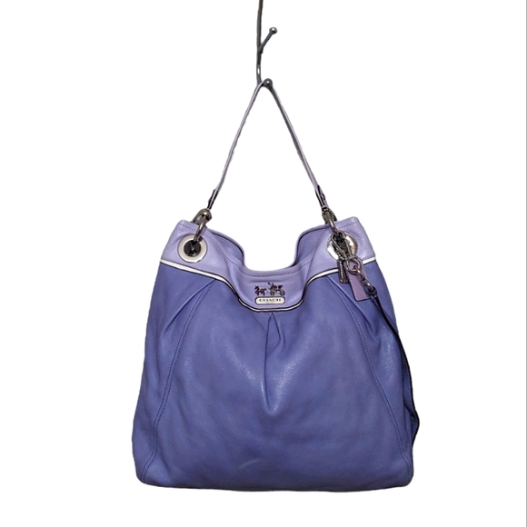 Coach Handbags - Coach Madison Large Violet Leather Shoulder Hobo  Excellent Condition No 14815